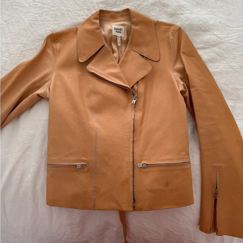 Hermes Tan Leather Jacket